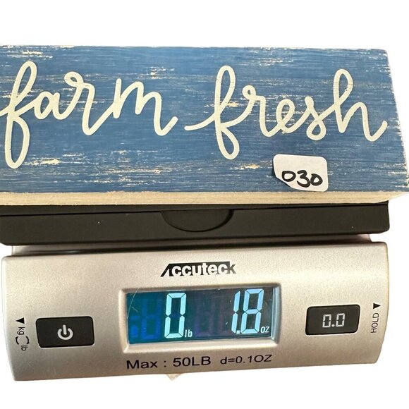 Wooden Block Sign Chalkboard Back Decor Rustic Farmhouse Tier Tray Display Blue - Picture 8 of 8